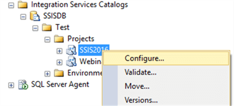configure ssis project