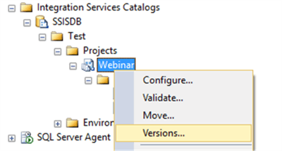 ssis project versions - Description: ssis project versions
