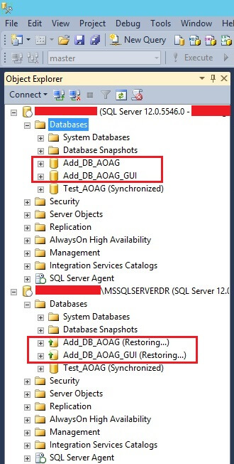 SSMS status of removed databases