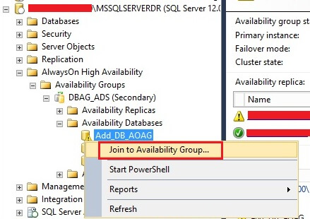Right click on the database in SSMS that needs to be added to the Availability Group