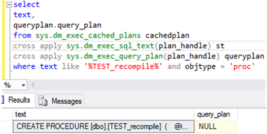 Populate Procedure Test_recompile plan cached details - Description: populate procedure Test_recompile cached plan
