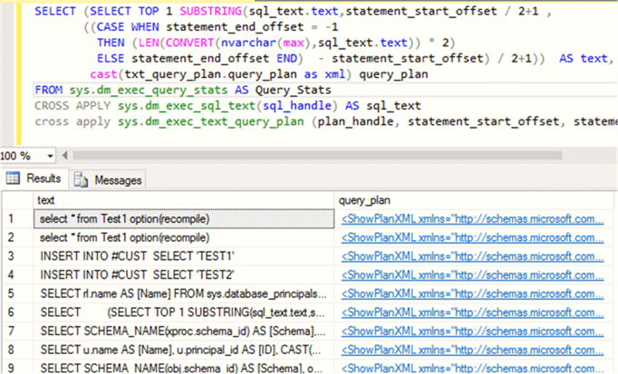 Populate Statement wise plan cached details - Description: Using This Query get