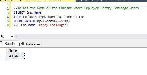 To Get the Name of the Company where Employee Hentry Forlonge Works in SQL Server 2017