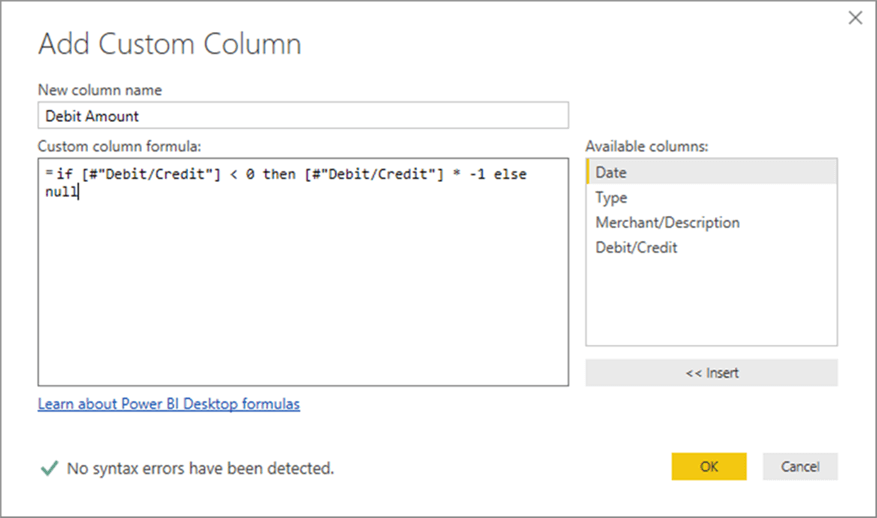 Adding custom column - Description: Adding custom column