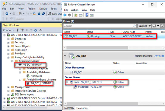 Failover Cluster Manager Online Status