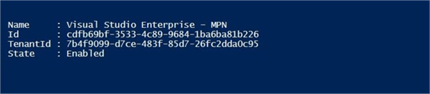 Azure SQL DW & PolyBase - Subscription - Description: Screen shot from PowerShell ISE showing Azure subscription.