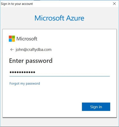Sign into the azure subscription.