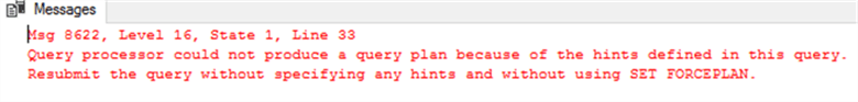 Failed SQL Server Query Plan Hinting the Filtered Index