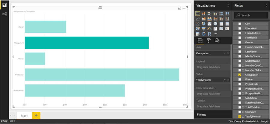 Stacked bar chart in Power BI