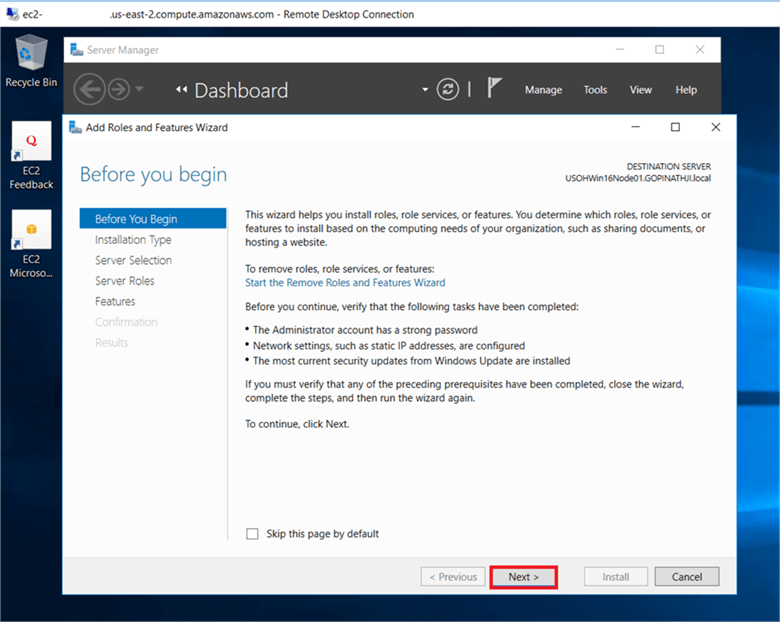 Now lets install .Net Framework 3.5 features and failover clustering features. - Description: Now lets install .Net Framework 3.5 features and failover clustering features.&#xA;Go to server manager dashboard and click on Add roles and features.&#xA;