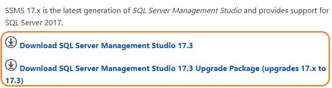 SQL Server v17.x Management Studio Installation options