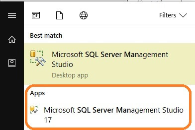 SQL Server v17.x Management Studio launch options