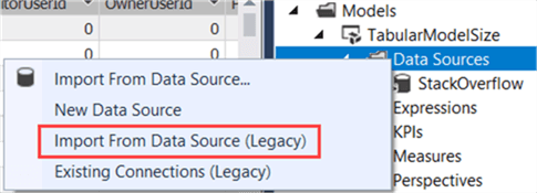 create legacy data source