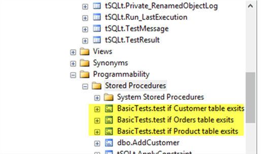 BasicTests created - Description: This screenshot is about basic object exists tests created successfully.