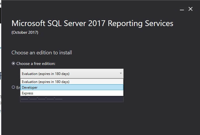 SQL Server Reporting Services choose an edition