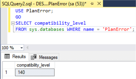 check sql server database compatibility level