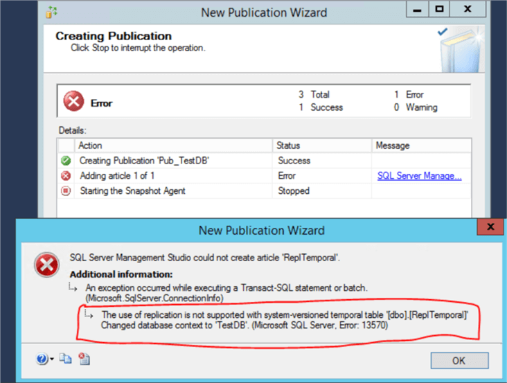 new publication wizard