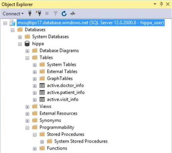 SSMS - Database objects - Description: Schemas hide the audit objects from the normal user.