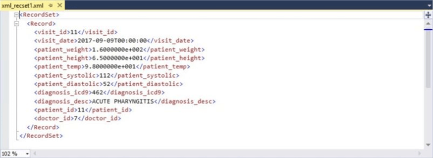 Query - XML record data - Description: This is the detailed information from the delete statement.