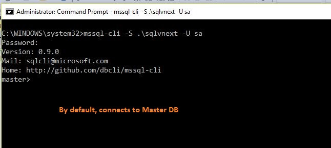 MSSQL-cli installation successfully installed