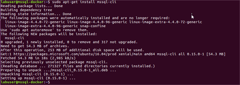 Image 8: install mssql-cli