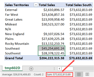 IN operator in PivotTable