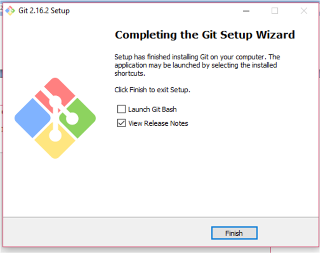 completing the git setup wizard