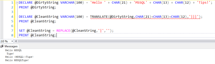 clean string with TRANSLATE