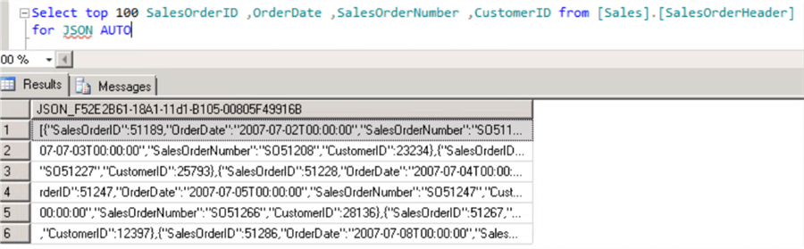 SQL Query with JSON Clause