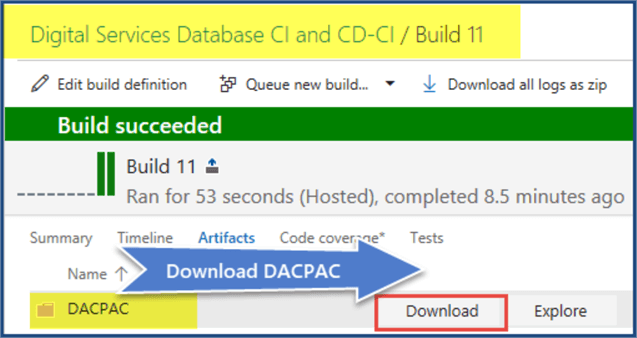 download dacpac for SQL Server Continuous Integration