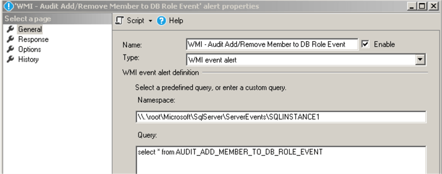 WMI Alert to Respond to the Database Roles Add/Remove User Events