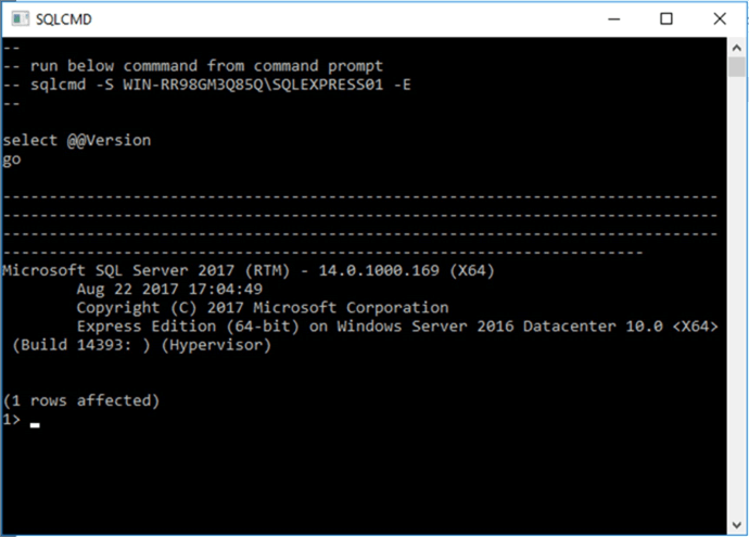 Screen Capture 5 - Description: You can start using your SQL Server Express instance right away after installed.