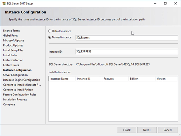 Screen Capture 9 - Description: With the Custom Installer you are able to select the instance name.