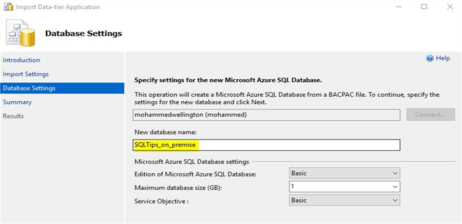 Azure SQL DB Auto selected