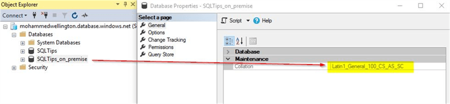 New Azure SQL DB with new Collation