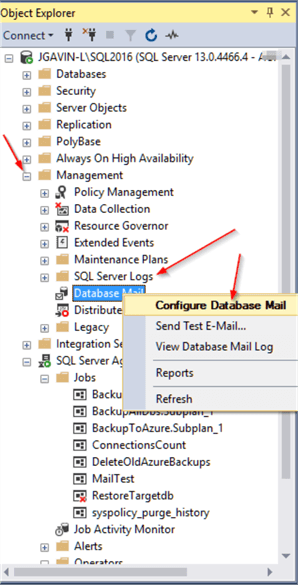configure database mail