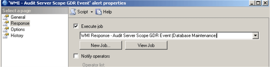 Server Scope GDR Event alert response