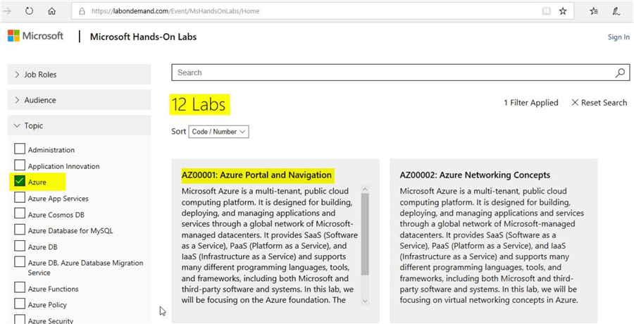 microsoft hands-on labs for azure