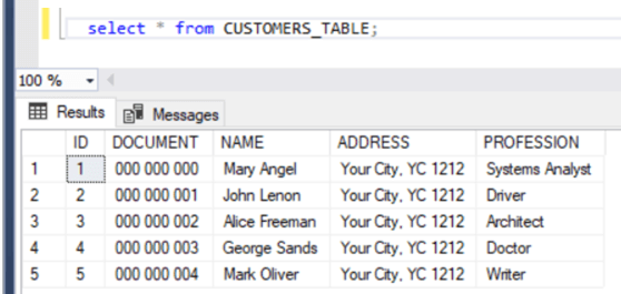 xml file import query results