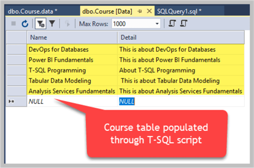 populate table with t-sql