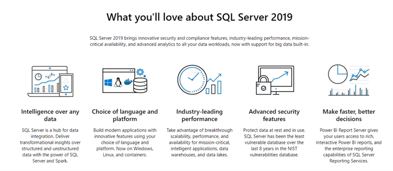 SQL Server 2019 important features