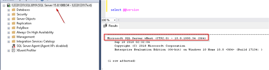 SQL Sever 2019 preview connect with SSMS 18.0