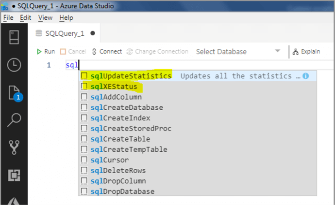 Azure Data Studio snippet 9