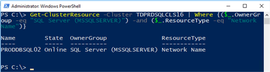 powershell command get cluster resource