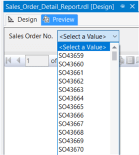 The screenshot demonstrates how business users to pick up a sales order no from a drop-down list.