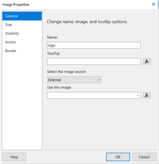 The screenshot shows the image Properties dialog, in which we can configurate the image.
