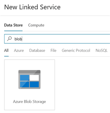 create new linked service for blob