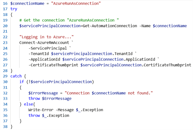 create connection to Azure