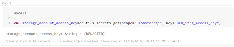 Confirm secret is stored in Databricks