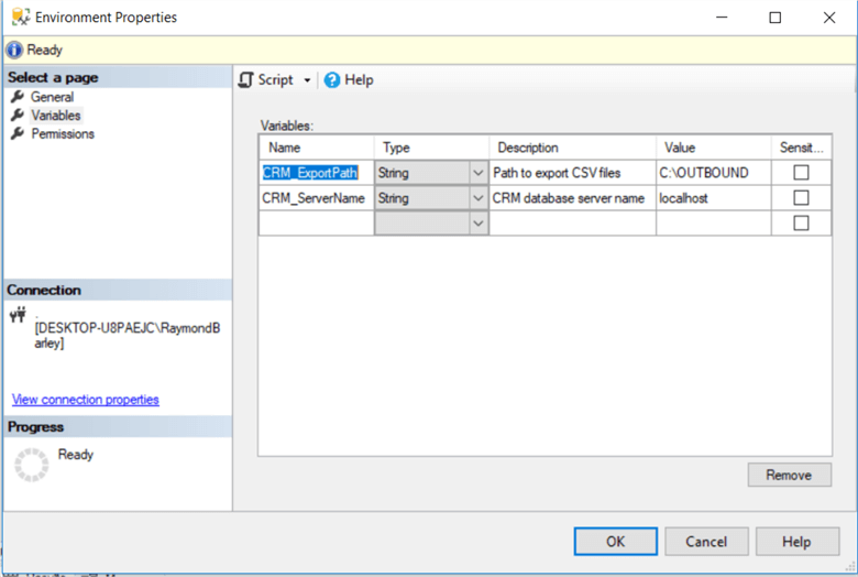 New Environment Variable Values After executing the script, view the newly created or updated environment variables.